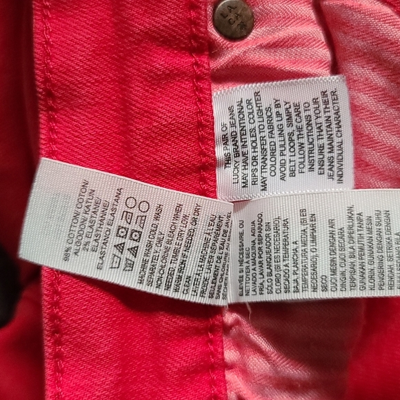 Lucky Brand BRIDGETTE SKINNY 2/26x23 Red  Raw Hem - Picture 6 of 7